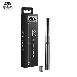 Новые 2 в 1 e электронная сигарета комплект емкость 380 мАч с функции подогрева VAPE ручка sub две испаритель для жидких или воск