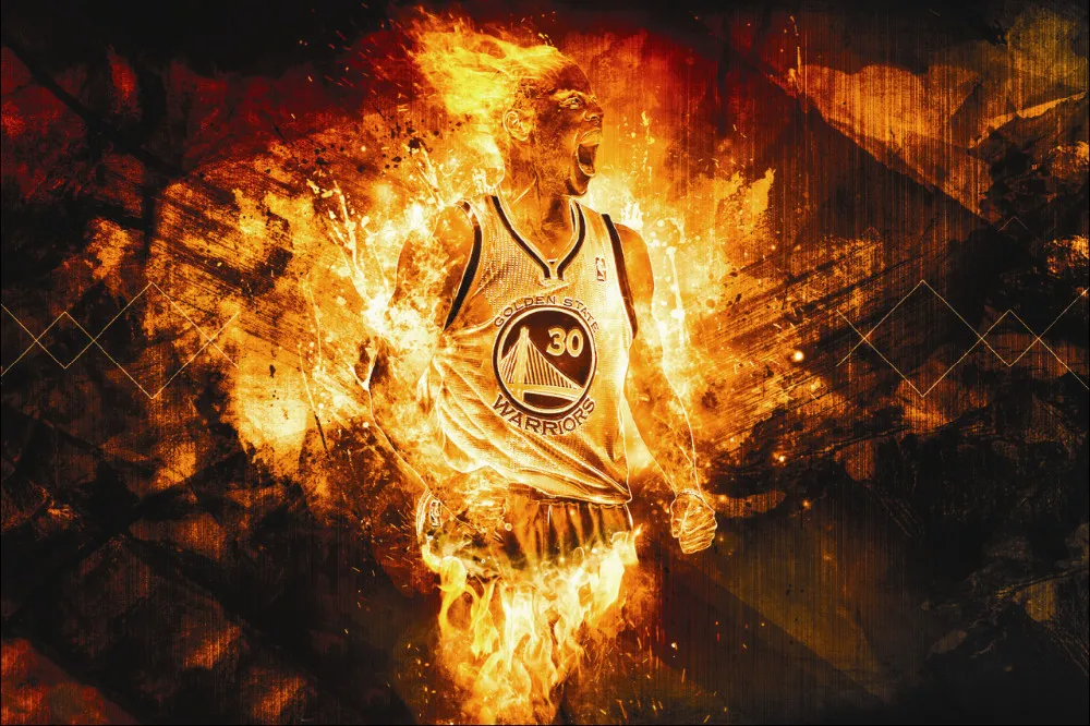 Free shipping "24 X36 inches hd home decor basketball warriors hen