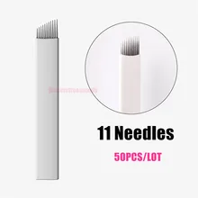 Горячая распродажа 50 шт. внимание S11 Перманентный макияж для ручного татуажа бровей наклона лопасти 11 иглы