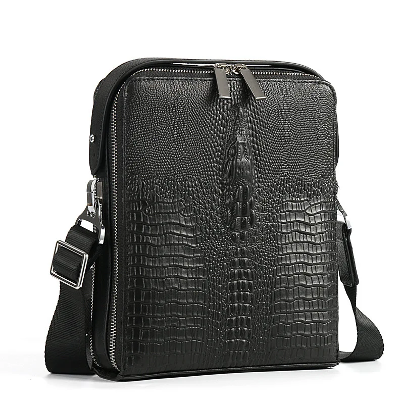 Luxury Alligator Pattern Genuine Leather Bag Casual Shoulder Bag Classic Brand Designer Fashion Men Messenger Bags цена Luxury Alligator Pattern Genuine Leather Bag Casual Shoulder Bag Classic Brand Designer Fashion Men Messenger Bags цены онлайн