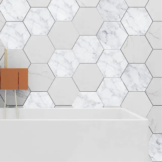 Pcv Marmur Sześciokątne Płytki Ceramiczne Anti Slip Diy Cegły ściany
