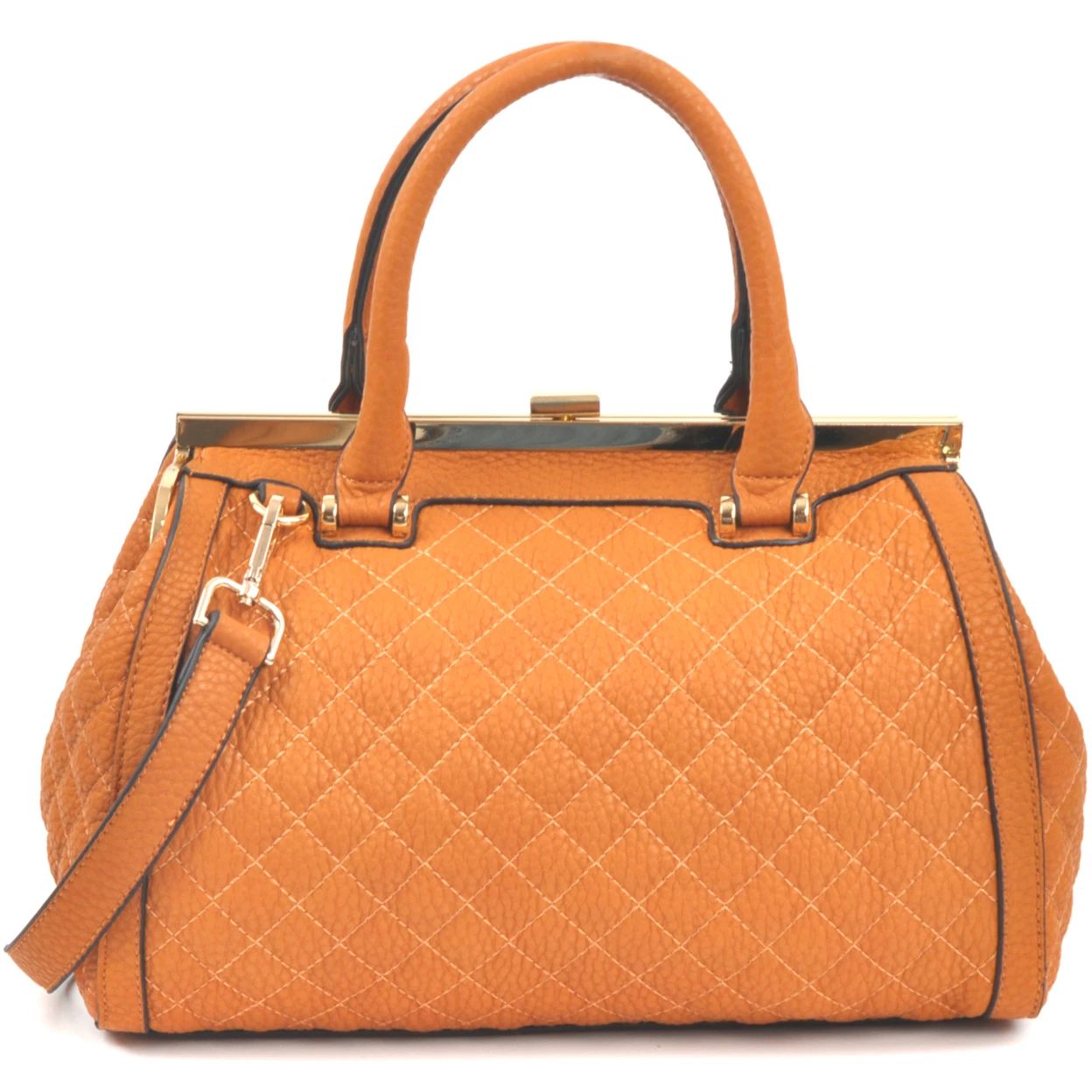 Dasein Quilted Barrel Satchel with Push-Up Closure (3)