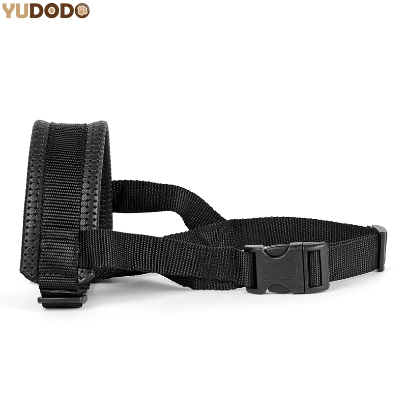 Black Adjustable Pet Dog Head Collar Soft Padded No Pulling Training Anti Bite Bark Nylon