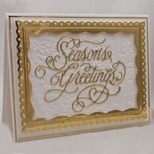 

Seasons Greetings Letter Metal Cutting Die Paper Card Album Photo Making Scrapbooking Template Craft Embossing Stencil Decor