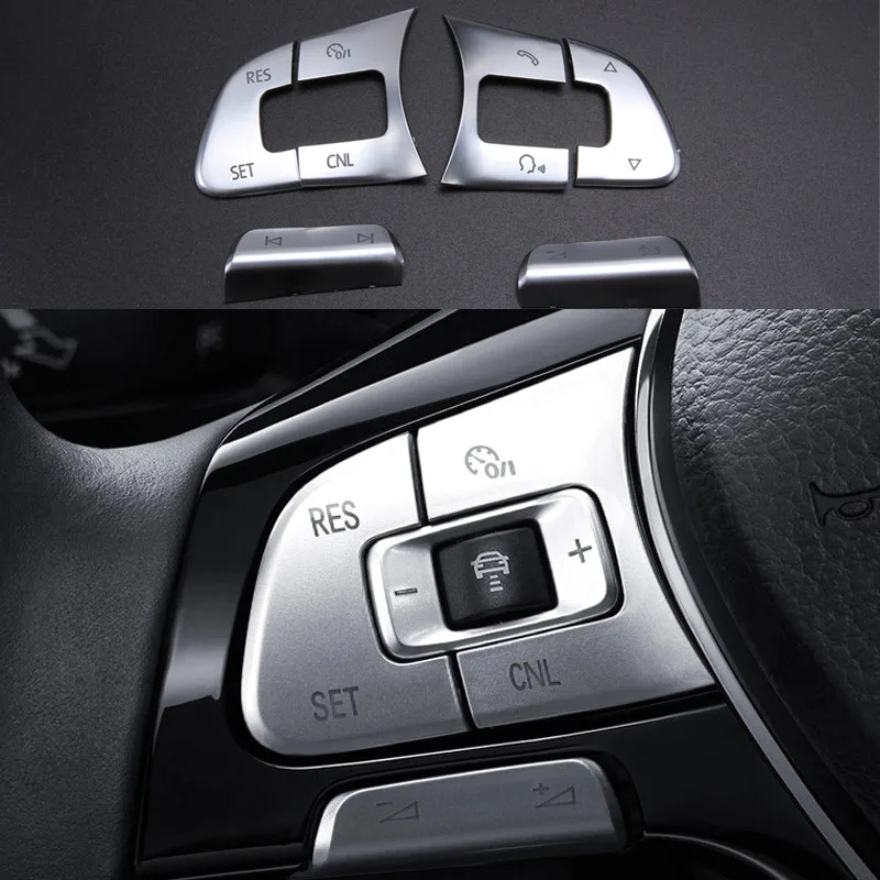 6pcs Chrome Car Steering Wheel Button Knob Trim Cover ABS Sticker For Some Volkswagen VW Passat B7 B8 JETTA Tiguan CC GOLF MK7 | Автомобили