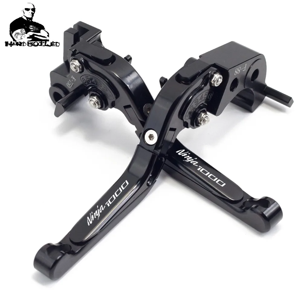 WITH NINJA1000 LOGO Folding Extendable Brake Clutch Levers For Kawasaki Z1000SX NINJA 1000 Tourer Z1000 SX 2017 2018 2019 (1)_Jc
