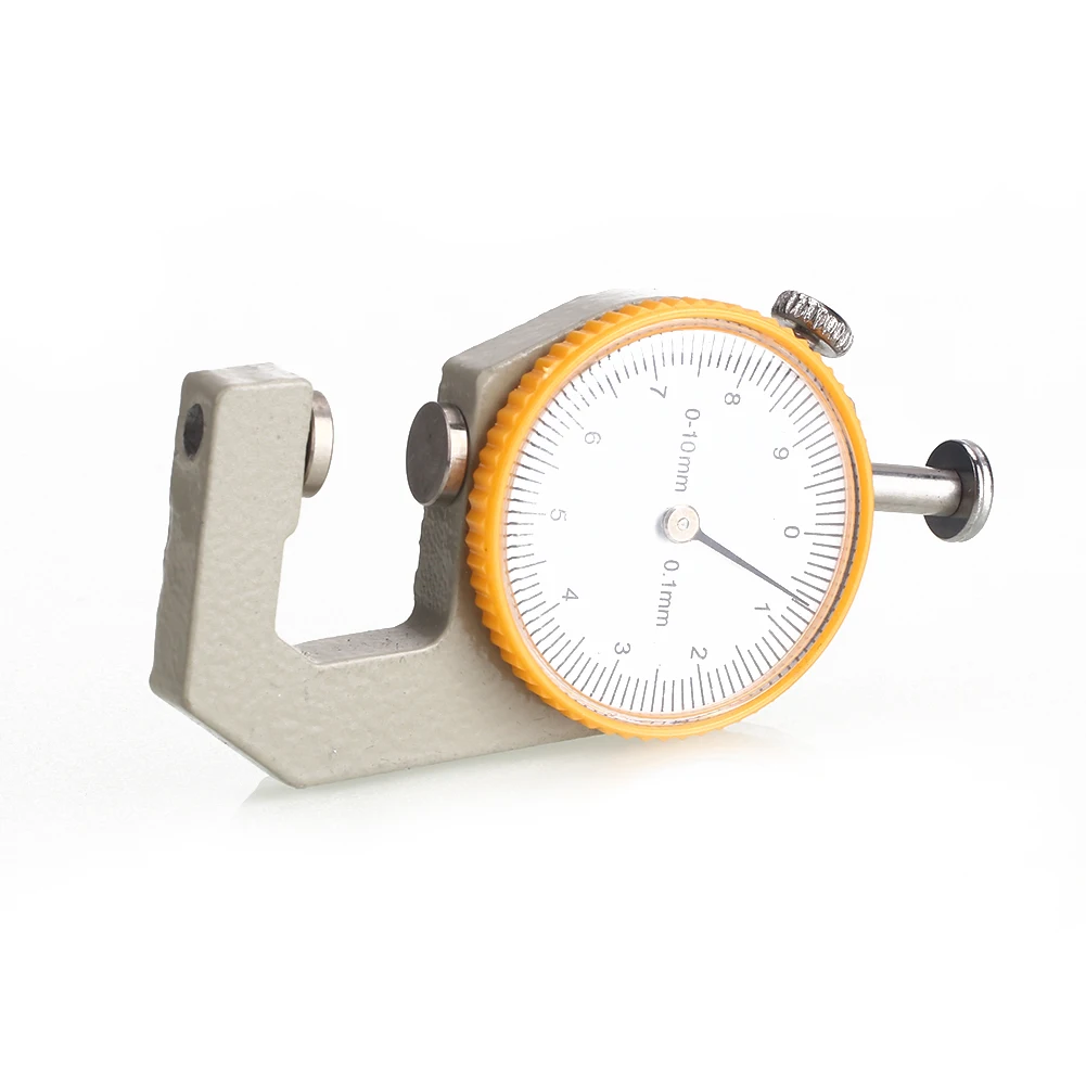 Thickness Gauge Tester Gift Dial Metal Silver Yellow Craft Width Measurement Micrometer Analysis Tool Leathercraft Leather
