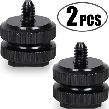 

Camera Hot Shoe Mount to 1/4"-20 Tripod Screw Adapter Flash Shoe Mount for DSLR Camera Rig (Pack of 2)