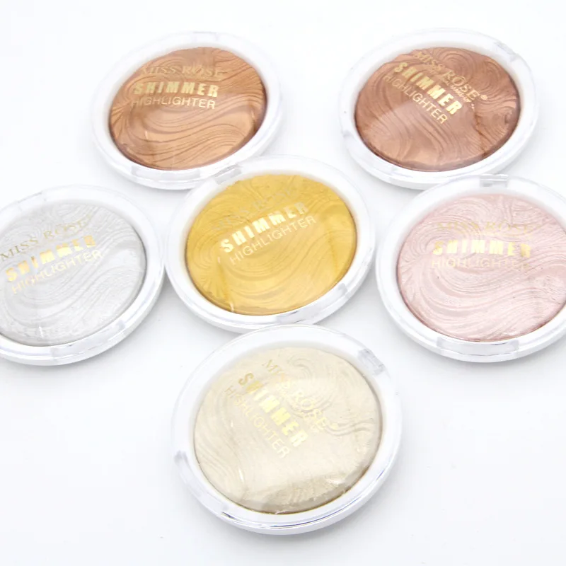 

Miss Rose 3D Shimmer Powder Highlighter Palette Face Base Illuminator Makeup Bronzers Highlight Contour Silver Golden 6color