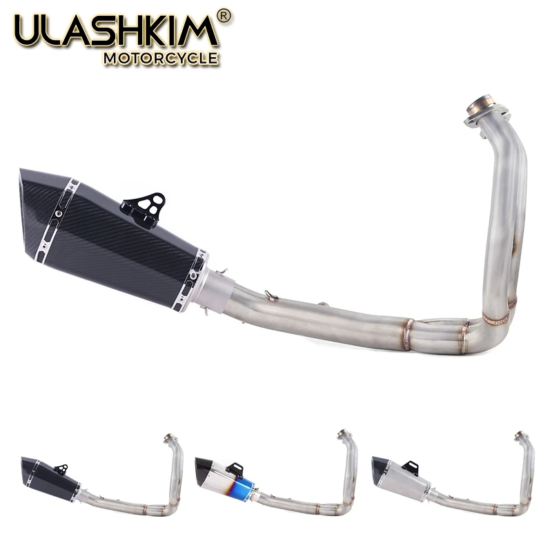 

Motorcycle Full Exhaust Muffler Middle Link Pipe Full System Slip On For kawasaki ER6N ER6F NINJA650R Ninja650 Z650 2012-2016