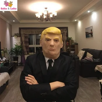 

Free Shipping Sarcastic Mask Soft Rubber President T Scary Halloween Party Costume Dress Make up Horror Prank Joke Supply Gifts