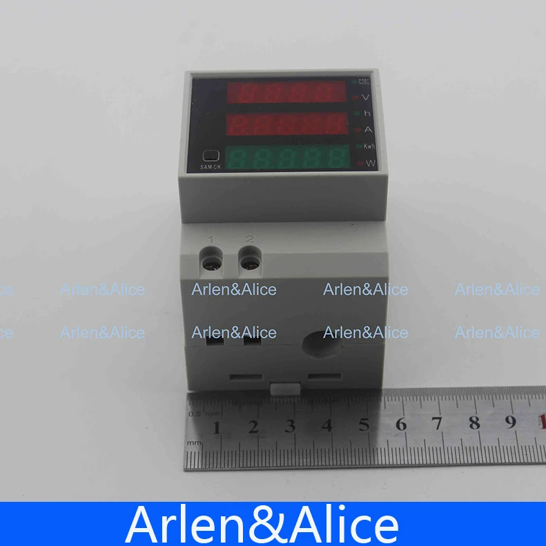 Din рейка светодиодный AC 80 300V 0 100.0A Вольтметр Амперметр Дисплей Активная мощность и