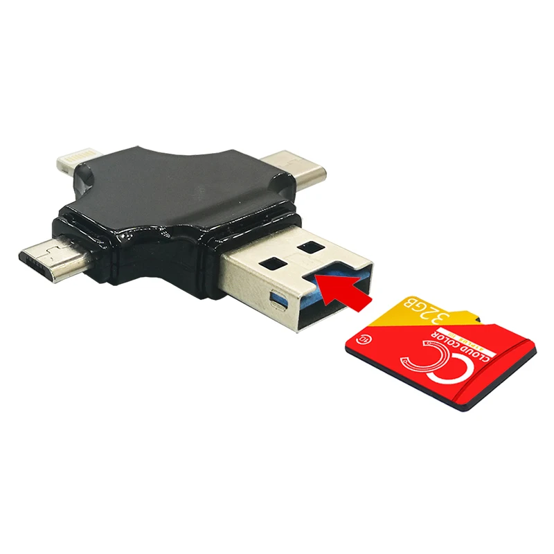 4 в 1 OTG USB флэш карта ридер телефон накопитель для Iphone Micro USB|Картридеры| |