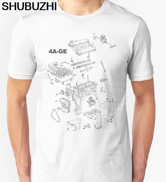 

Japan Car 4A-Ge Engine Corolla 4A-Ge Silver Top Jdm 4Age 20 Valve 5 Speed Manual Men shubuzhi Summer New Men T Shirt