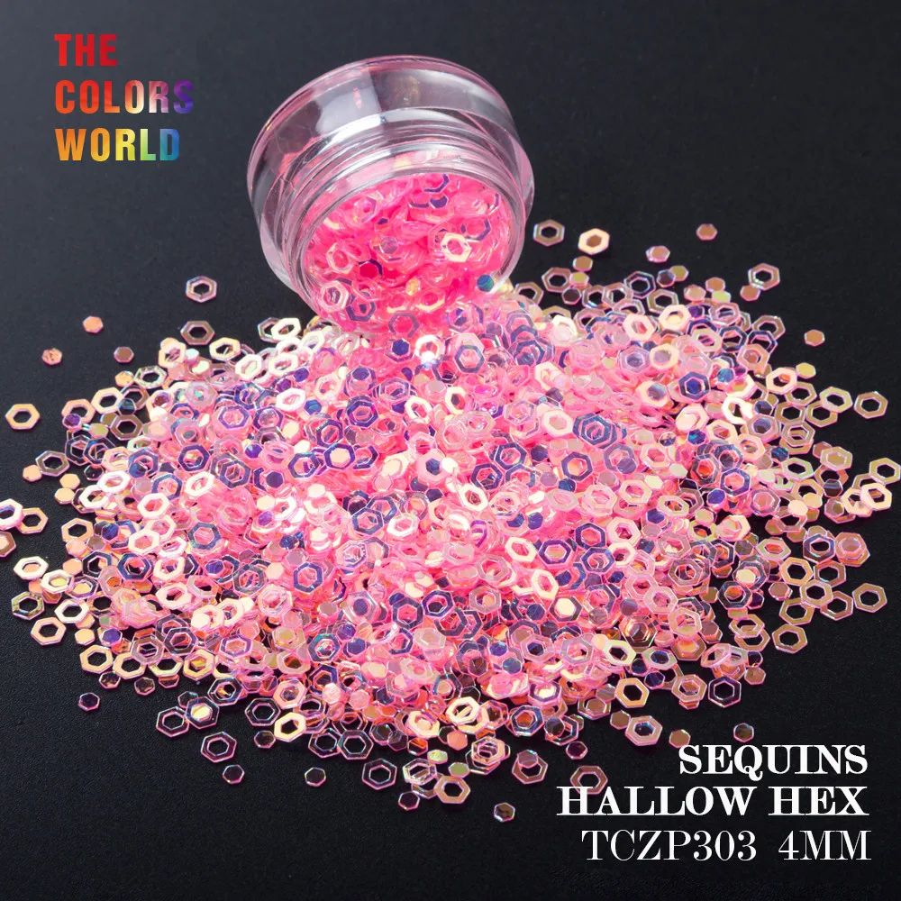 

TCT-114 Hollow Hexagon Shape 4MM Size Sequin For Nail Art Decoration Body Art Nail Gel Manual DIY Decoration Crafts Decoration