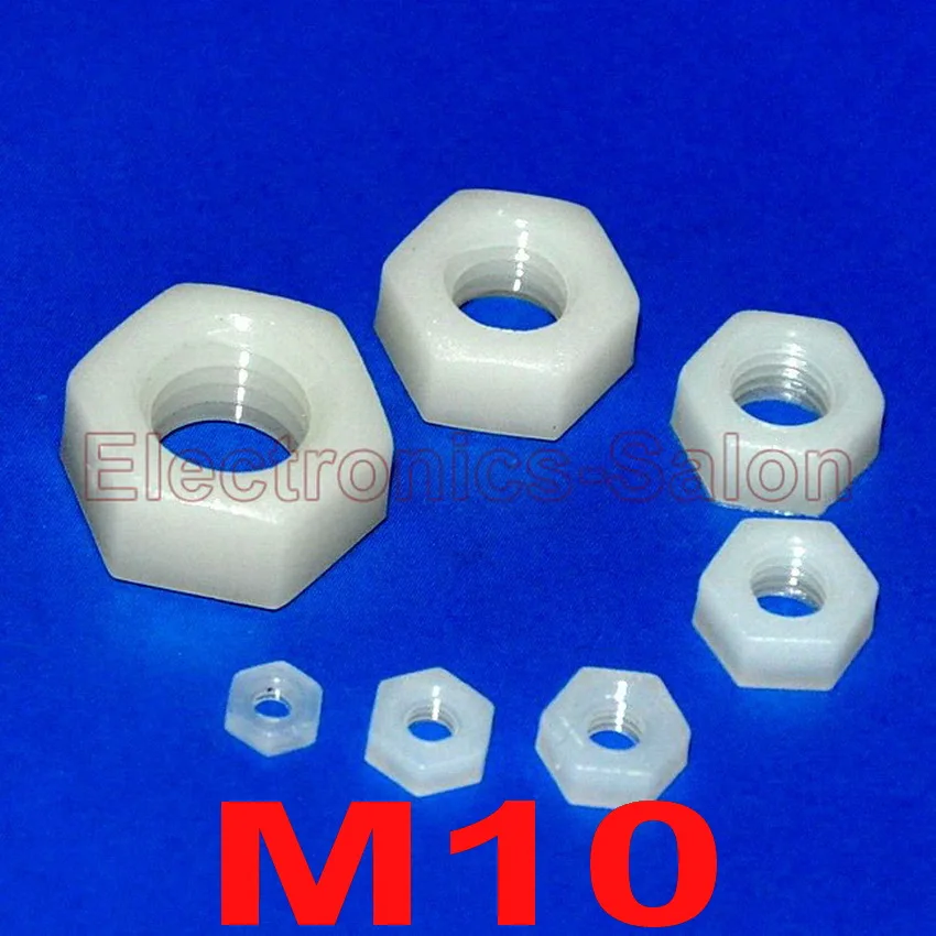 

( 10 pcs/lot ) Metric M10 Nylon Hexagonal / Hex Nut.