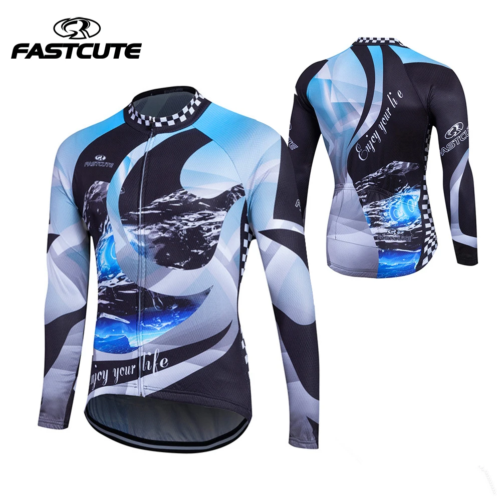 

2018 Long Sleeve Outdoor Sports Bicycle Cycle Clothing Quick Dry Riding Clothes fastcute new 100%polyester Men's Cycling Jersey