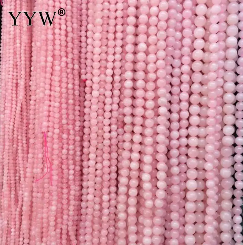 Розовые кварцевые кристаллы YYW каменные бусины 4 6 8 10 12 мм размер на выбор из