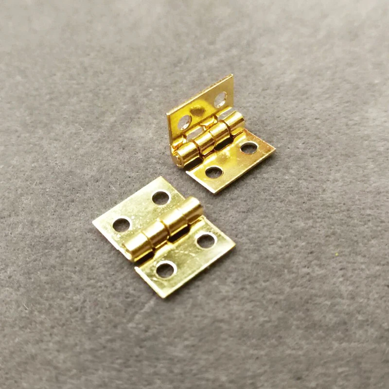 10pcs Mini Gold Hinge Square Antique Door Hinges For Wooden