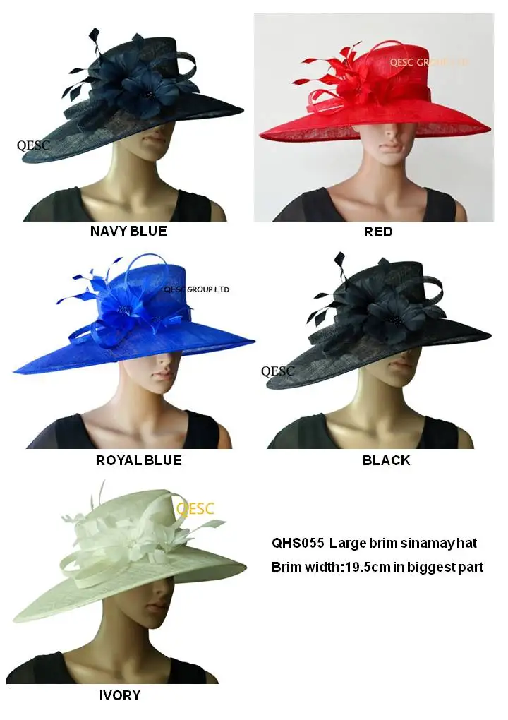 Wholesale NEW BIG LARGE BRIM dress Sinamay Hats Church hats,for races