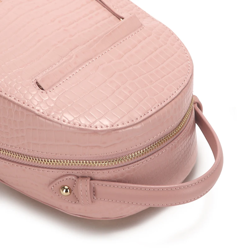 Женский рюкзак через плечо JONBAG светло голубой дорожный с крокодиловой линией