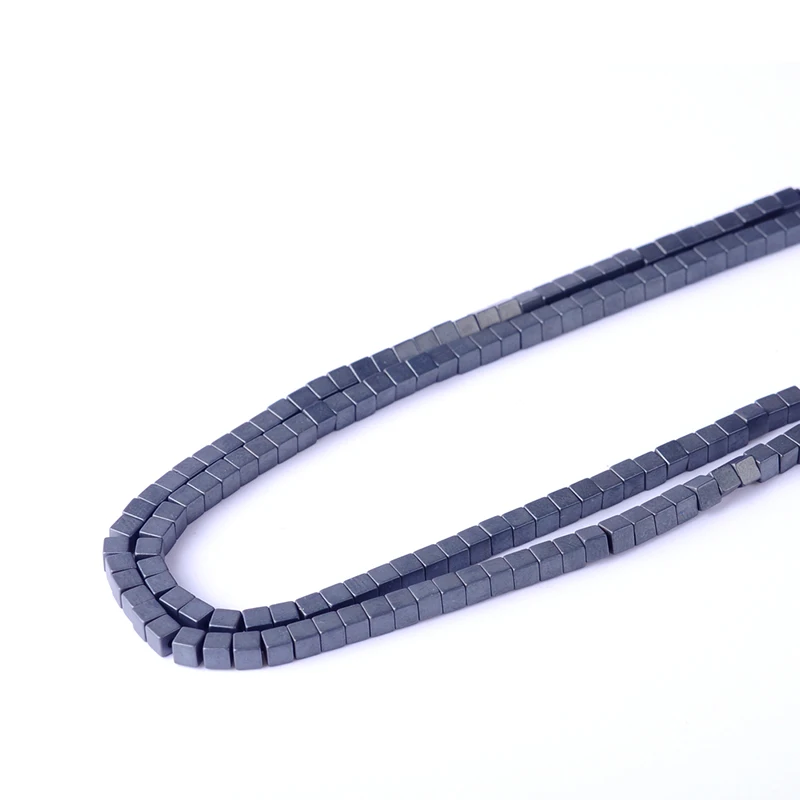 

2mm Natural stone Matte Loose Square shape Beads Hematite beads High quality Pick size For DIY Necklace Bracelet Jewelry Making