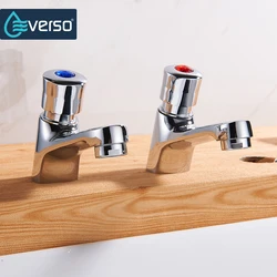 EVERSO 2Pecs/Set Deck Mounted Brass Basin Faucet Bathroom Faucet Vanity Vessel Sinks Mixer Tap Torneira