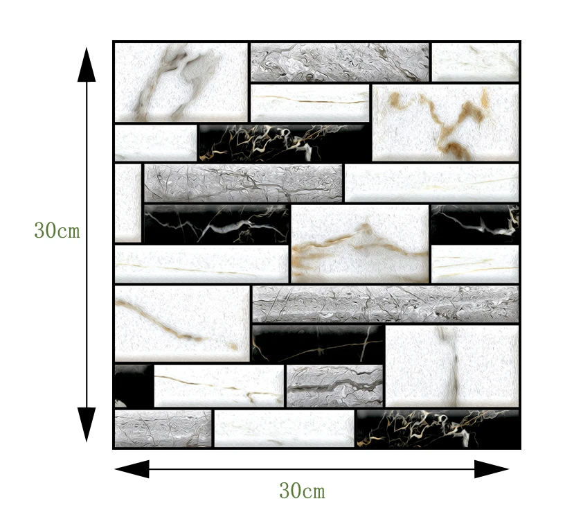 10 шт. 3D кирпич ПВХ самоклеющиеся настенные стикеры s Водонепроницаемая плитка DIY съемный стикер Кухня Ванная комната Домашний декор