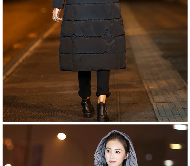 B2680 осень зима новая женская мода утолщение сохраняет тепло длинный большой размер ватник одежда пальто дешево оптом