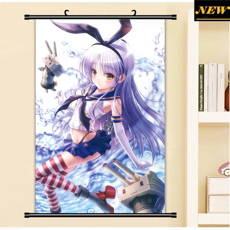 

40X60CM Fleet Kantai Collection KanColle shimakaze Cartoon art Anime wall picture mural poster cloth scroll canvas painting