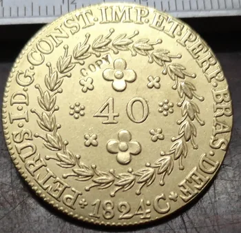 

1824 Brazil 40 Reis -Pedro I Copper Copy Coin