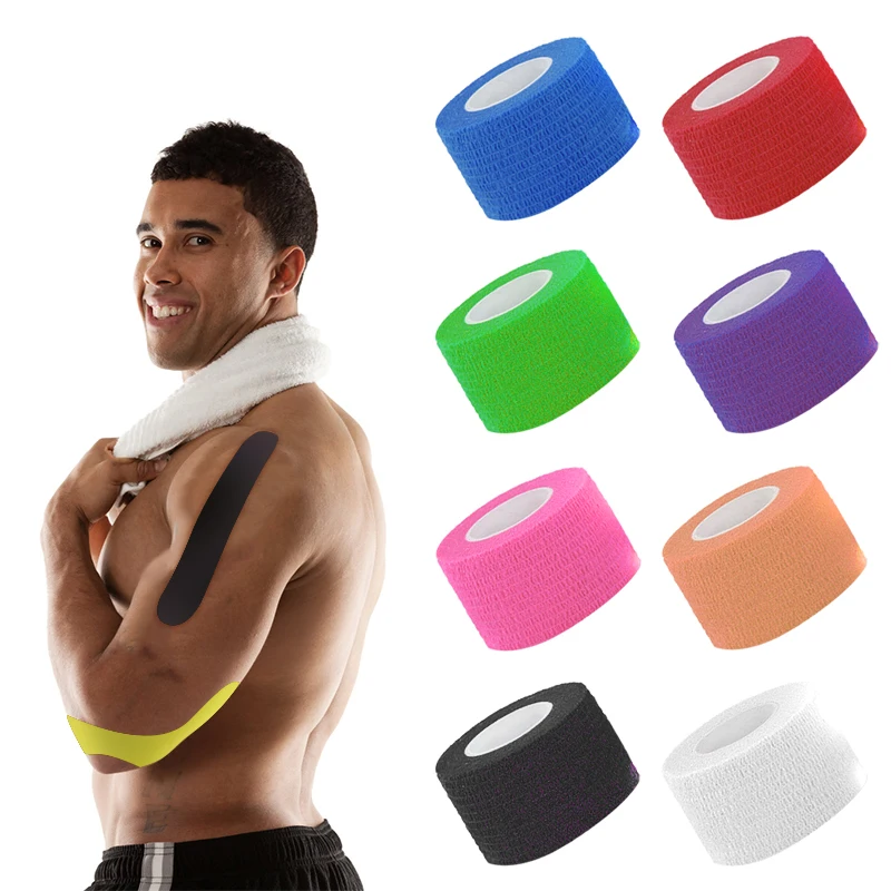 

Elastic Bandage Cotton Adhesive 9 Colors Sports Muscle Bandage Care Physio Strain Injury Support Muscle Tape