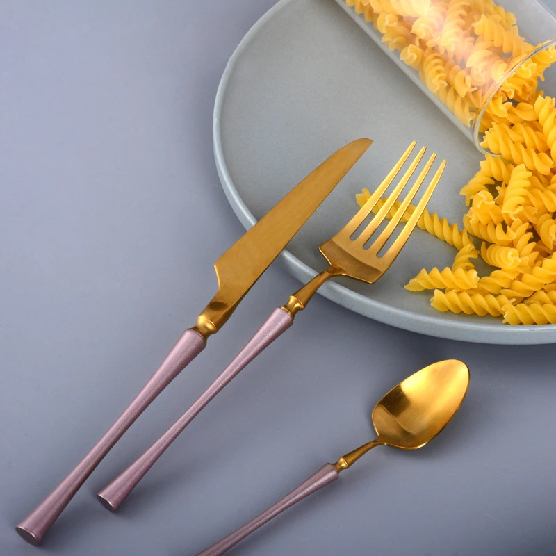 pink gold cutlery (10)