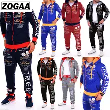 ZOGAA new multicolor men's sports suit casual comfort sports suit men's sports jacket ropa hombre 2019 sweat suits men Zipper
