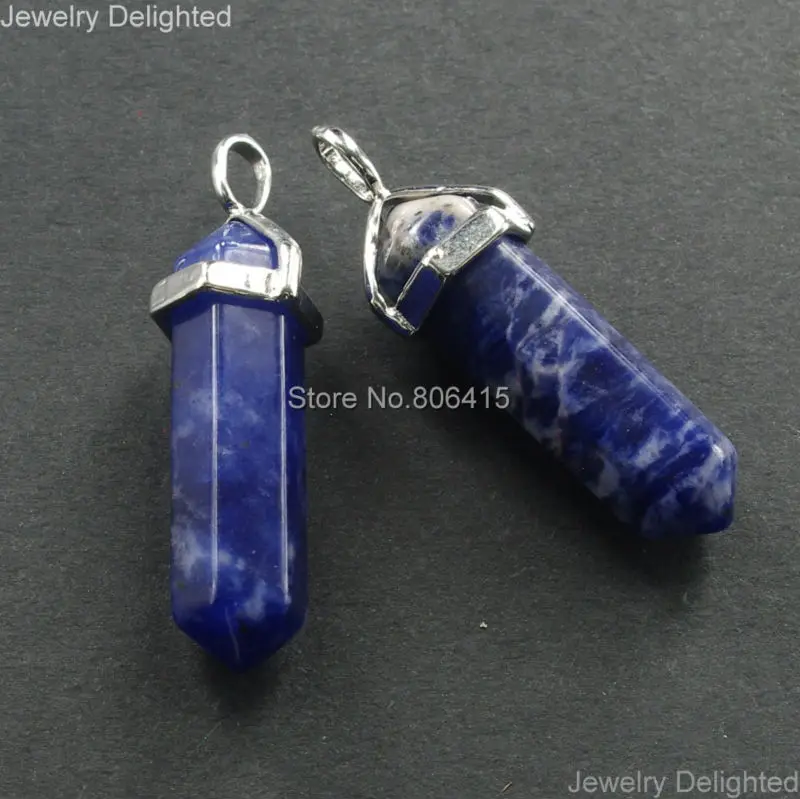 

Natural Sodalite Gems Stones Hexagonal Point Reiki Chakra Necklaces Earrings Pendant Beads Jewelry Craft Making 10Pcs/lot