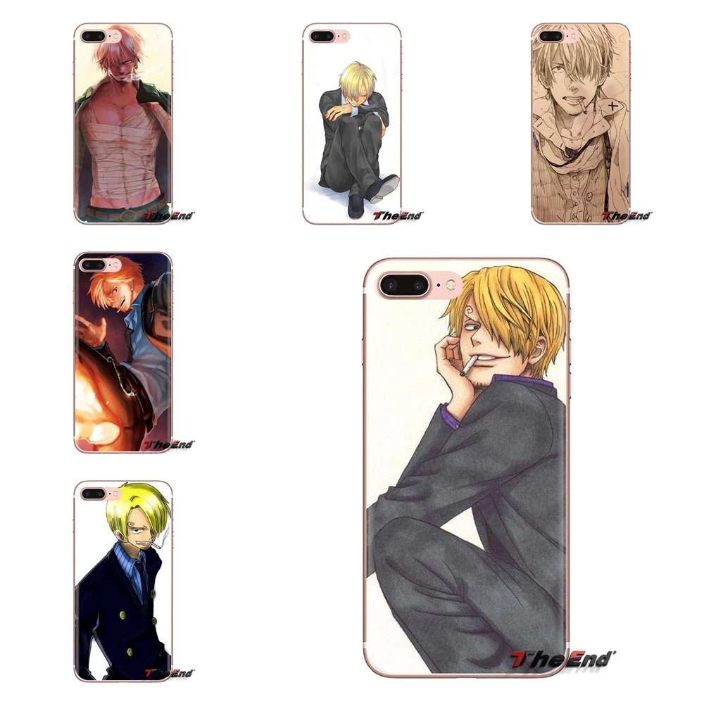 For iPod Touch Apple iPhone 4 4S 5 5S SE 5C 6 6S 7 8 X XR XS Plus MAX One Piece Caricature Sanji Cooker TPU Transparent Bag Case |
