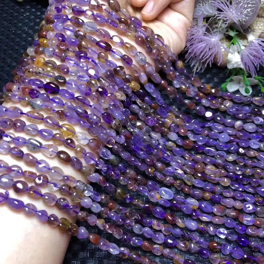 

Natural Stone Beads Irregular Colorful Auralite 23 Crystal Stone Beads For Jewelry Making Diy Bracelet Necklace 15inches