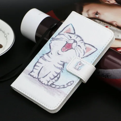 Чехол-бумажник из ТПУ с рисунком для samsung Galaxy A3 A5 A6 A8 Plus из искусственной кожи чехол-книжка с подставкой и единорогом и кошкой - Цвет: Бежевый