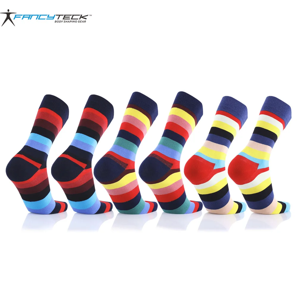 

9 Pair Men's Colorful Sock Casual Woman Mens Socks Chromatic Stripe Six Pairs Of Socks Men's High Compression Socks Gift