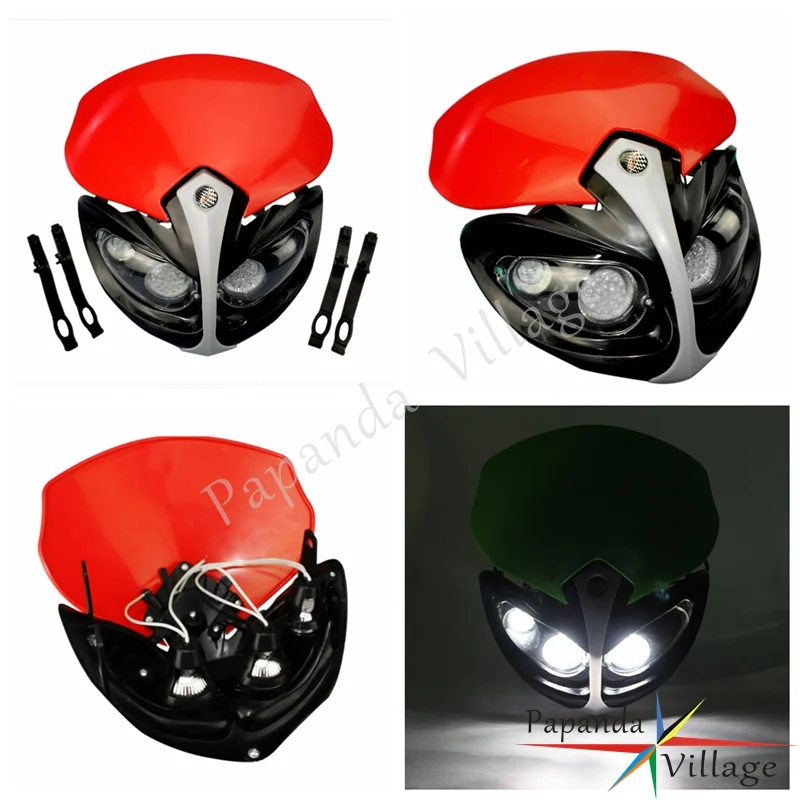 Special Chance for  Papanda Red Motorcycle Off Road Dual Sport Headlight Dirt Bike Headlamp Enduro for Honda XR CRF CRM