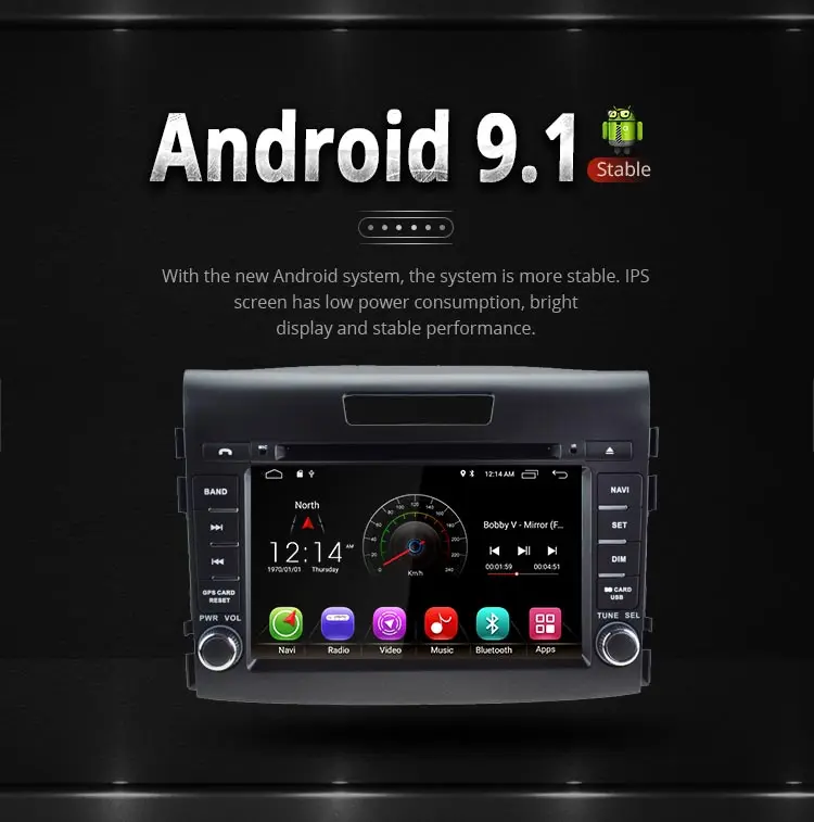 Perfect LJDA 2Din Android 9.1 Car Radio For HONDA CRV CR-V 2012-2016 WIFI Car Multimedia Player Stereo GPS Navigation DVD IPS Auto Audio 1
