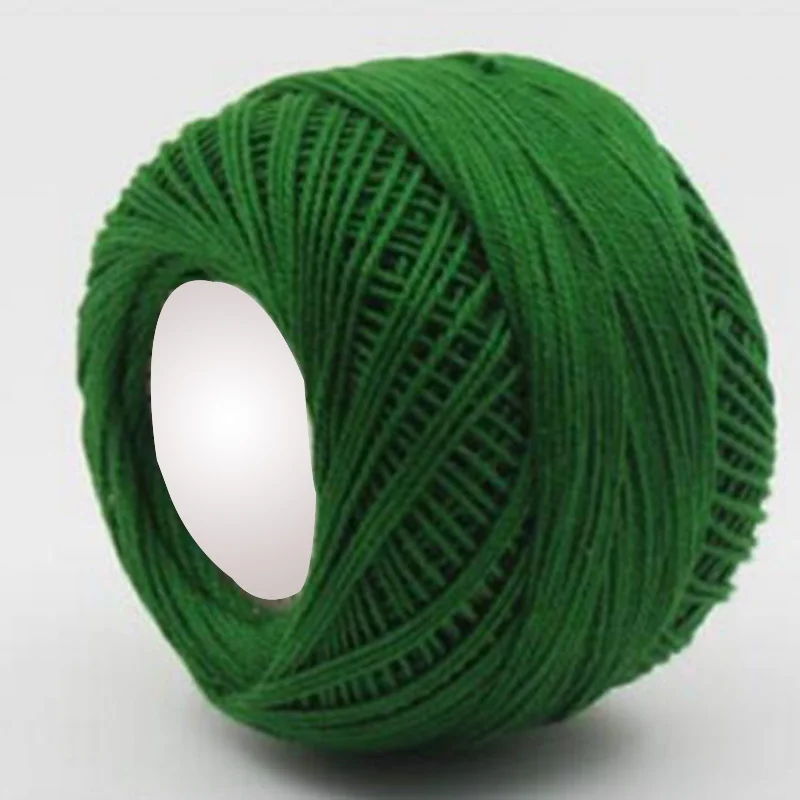 1 шт. кружевная пряжа хлопок пряжа для вязания крючком тонкая чесаная пряжа с использованием 2,5 мм вязание крючком 50 г/шт - Цвет: dark green
