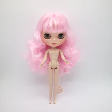 Розовые волосы Обнаженная кукла blyth фабрика кукла подходит для DIY для девочек 1109