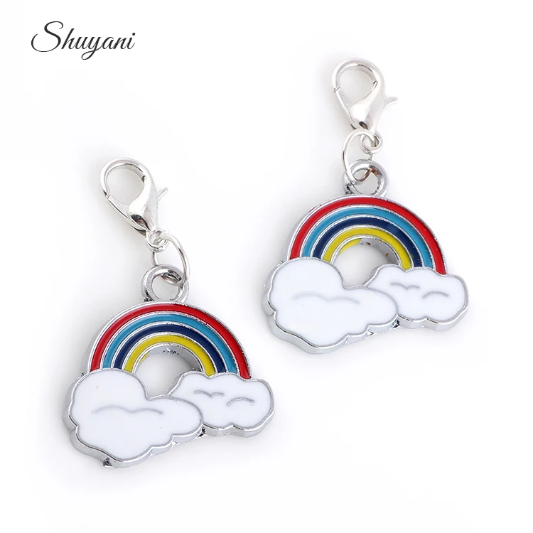 34 24mm Fashion Alloy Metal Enamel Rainbow Cloud Charms Pendant With 34 24mm Fashion Alloy Metal Enamel Rainbow Cloud Charms Pendant With Lobster Clasp Bracelet Diy Jewelry Findings In From Accessories