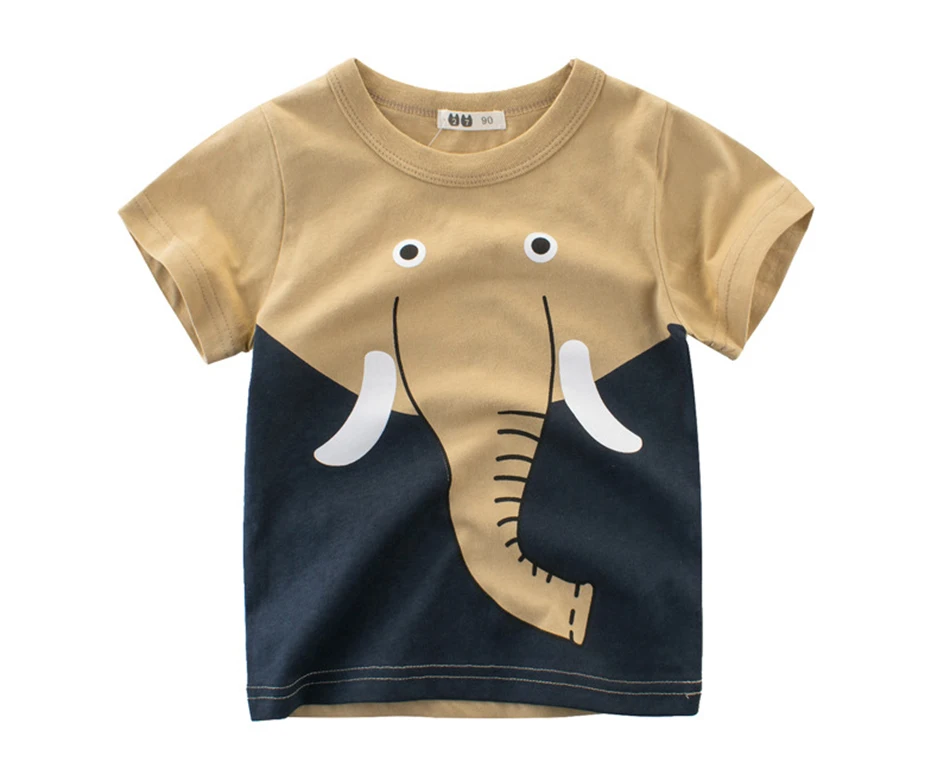 Новая летняя футболка для маленьких мальчиков детские футболки с рисунком льва и жирафа для маленьких девочек хлопковые футболки для малышей