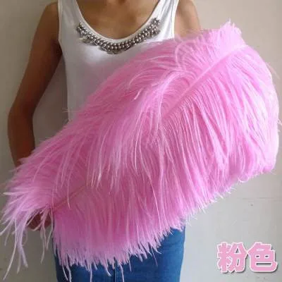 100 шт элегантные белые перышки 60-65 см для ремесленных свадебных вечеринок карнавальный танцор украшения сантехники - Цвет: Pink