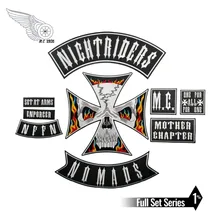 Ночной гонщик Nomads патч полный набор вышивки железа на подложке куртка мотоцикл на заказ DIY