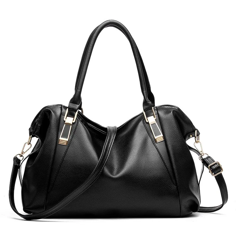 Goedkoop BARHEE Grote Capaciteit Vrouwen Handtas Zachte PU Lederen Schoudertas Bolsas Fashion Solid Tassen Dames Hobo Zwart Wit Roze