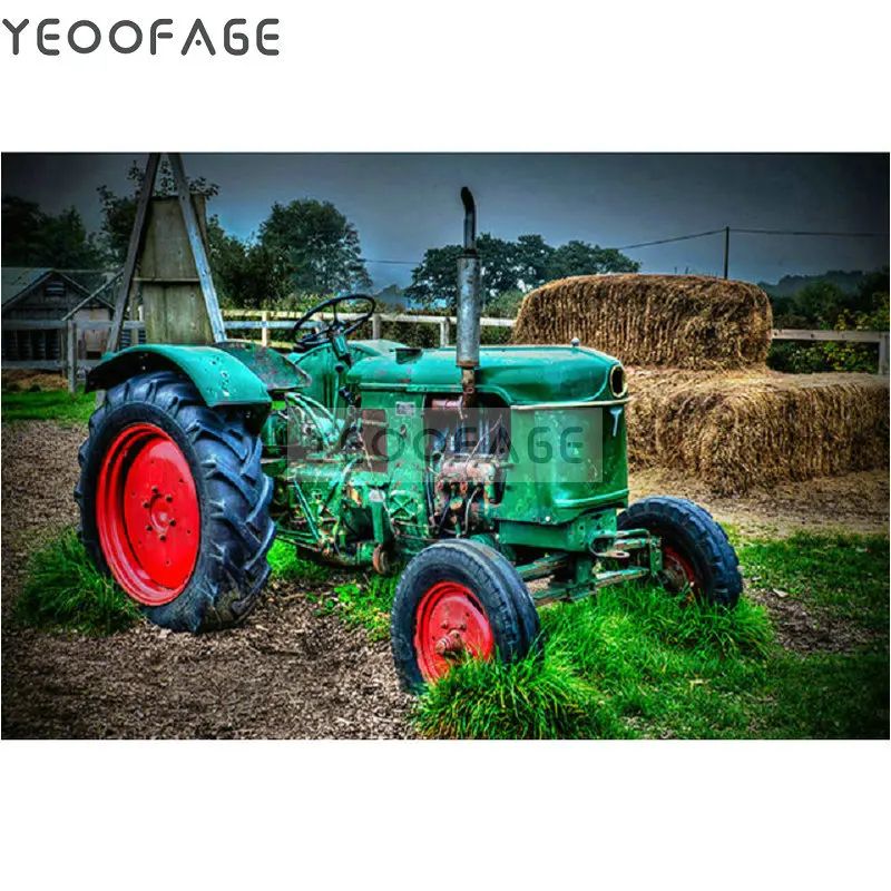 Diy Diamond Painting 5d square Mosaic Cross Stitch Kit Diamant painting Farm tractor Full diamond Embroidery pattern | Дом и сад