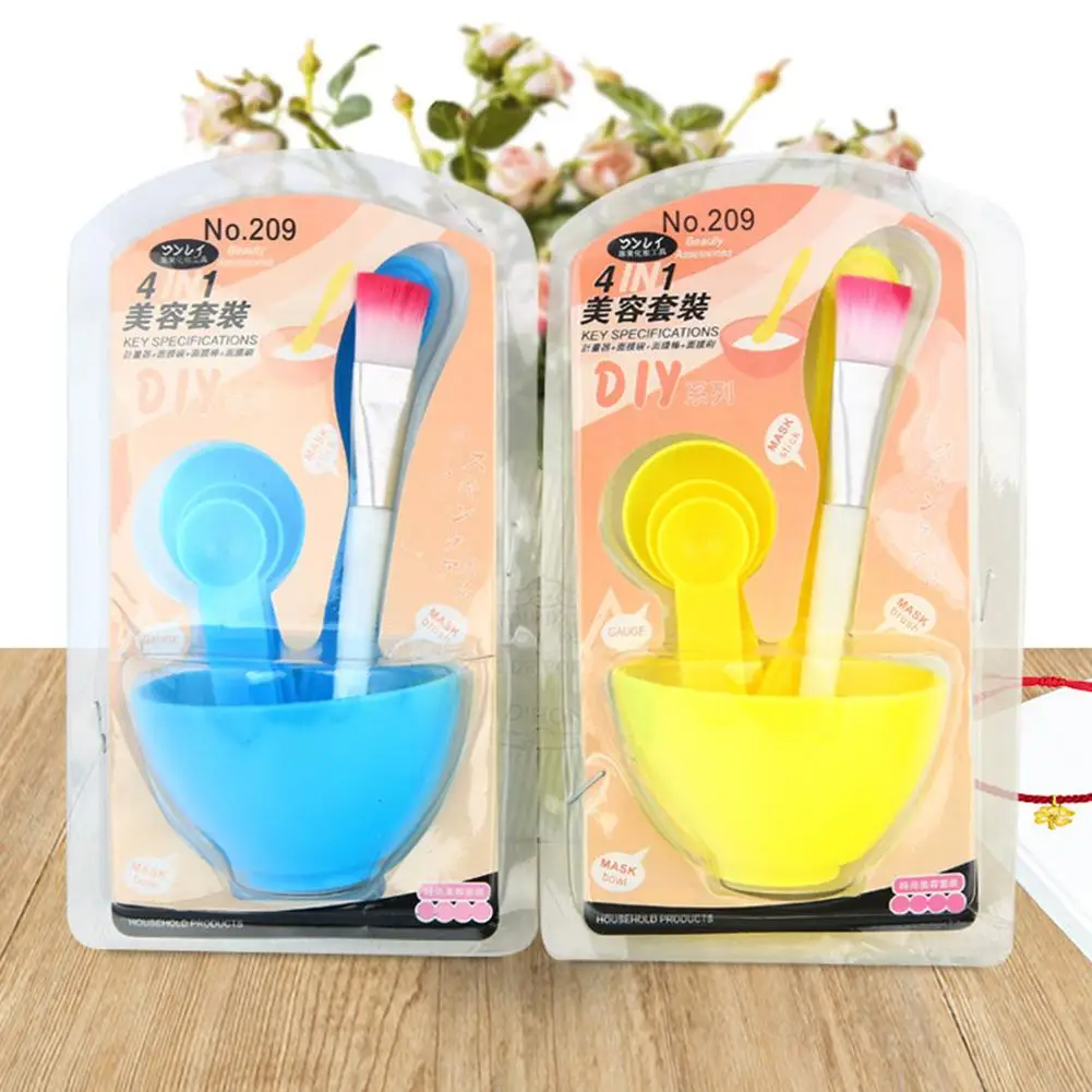 

HobbyLane 4pcs Multifunctional Mask-making Suits Plastic Bowl Brush Spoon DIY Mask Tools